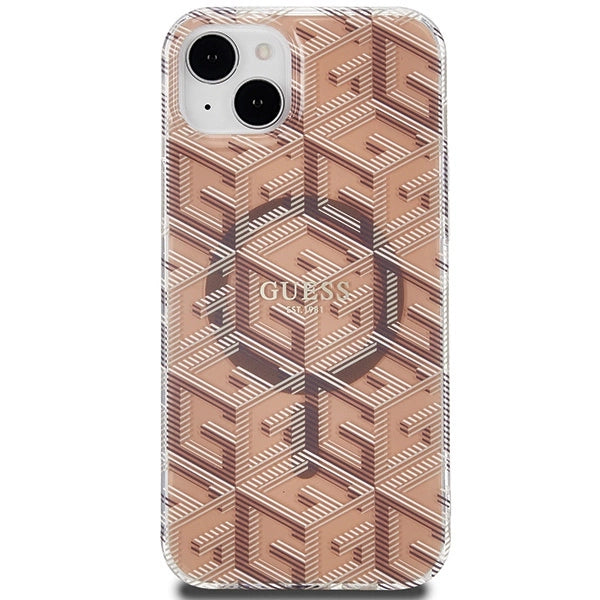 Guess IML GCube MagSafe case for iPhone 15 Plus / 14 Plus - brown_2