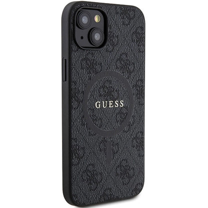 Guess 4G Collection Leather Metal Logo MagSafe Case for iPhone 15/14/13 - Black_3