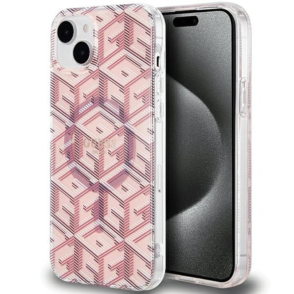 Guess IML GCube MagSafe case for iPhone 15 / 14 / 13 - pink_0
