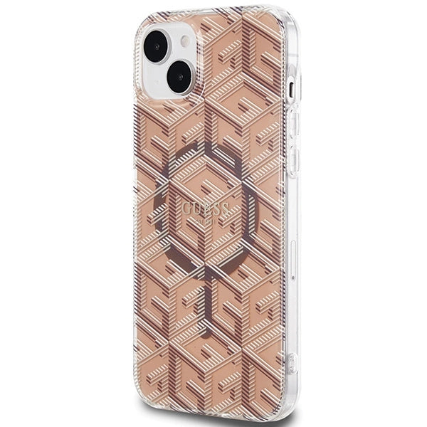 Guess IML GCube MagSafe case for iPhone 15 / 14 / 13 - brown_1