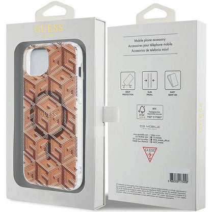 Guess IML GCube MagSafe case for iPhone 15 / 14 / 13 - brown_7
