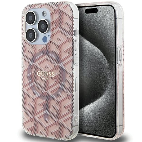 Guess IML GCube MagSafe case for iPhone 15 Pro Max - pink_0