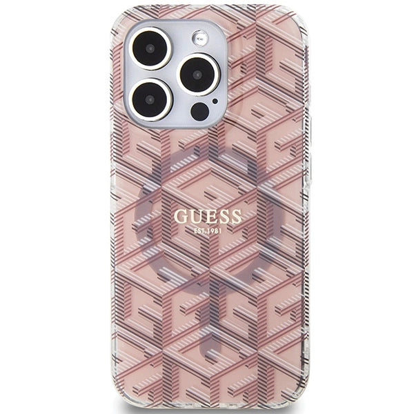 Guess IML GCube MagSafe case for iPhone 15 Pro Max - pink_2