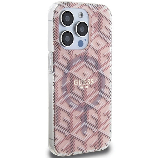 Guess IML GCube MagSafe case for iPhone 15 Pro Max - pink_3