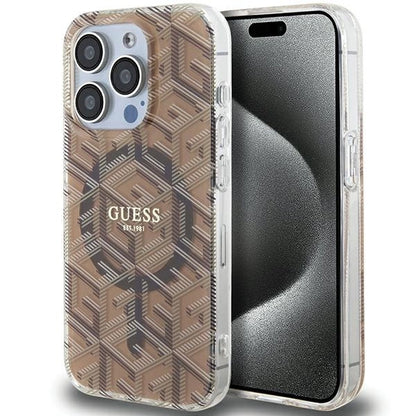 Guess IML GCube MagSafe case for iPhone 15 Pro Max - brown_0