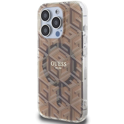 Guess IML GCube MagSafe case for iPhone 15 Pro Max - brown_1
