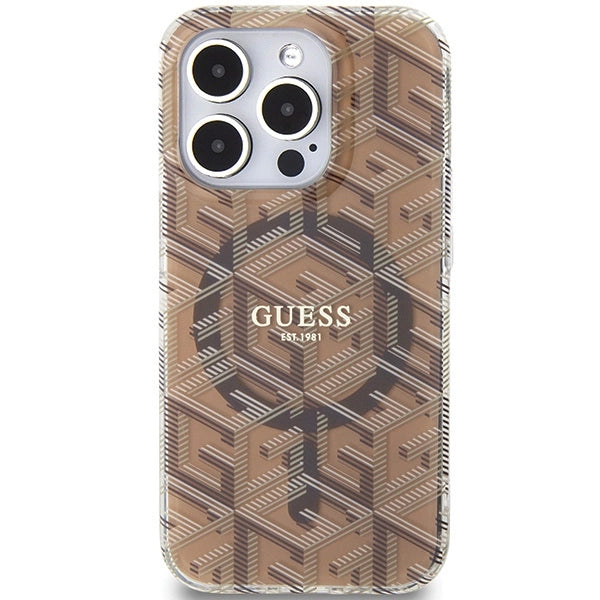Guess IML GCube MagSafe case for iPhone 15 Pro Max - brown_2