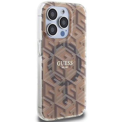 Guess IML GCube MagSafe case for iPhone 15 Pro Max - brown_3