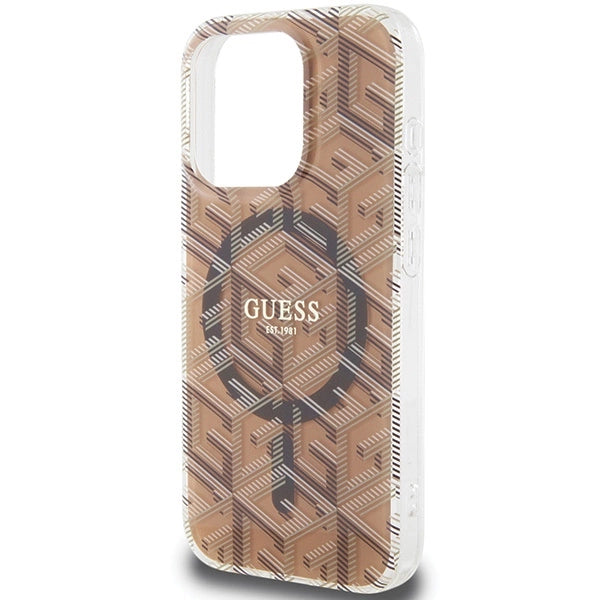 Guess IML GCube MagSafe case for iPhone 15 Pro Max - brown_5