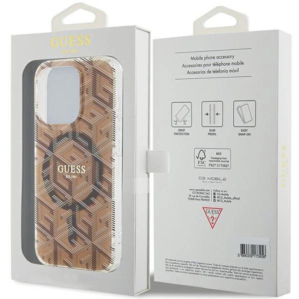 Guess IML GCube MagSafe case for iPhone 15 Pro Max - brown_7
