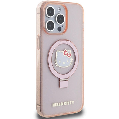Hello Kitty Ring Stand Glitter Electrop Logo MagSafe Case for iPhone 15 Pro Max - Pink_3