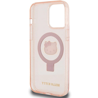 Hello Kitty Ring Stand Glitter Electrop Logo MagSafe Case for iPhone 15 Pro Max - Pink_6