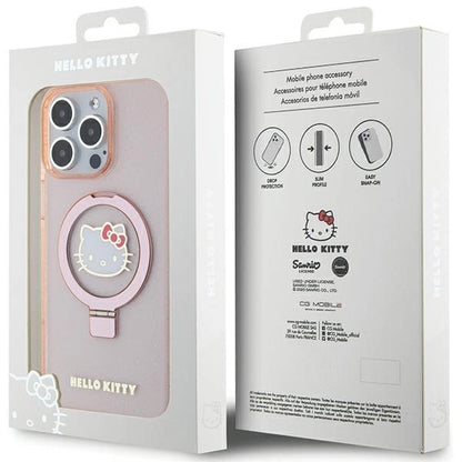 Hello Kitty Ring Stand Glitter Electrop Logo MagSafe Case for iPhone 15 Pro Max - Pink_7
