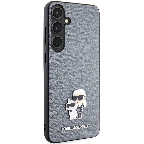 Karl Lagerfeld KLHCS24MPSAKCMPG S24+ S926 hardcase gray/gray Saffiano Karl &amp; Choupette Metal Pin_3