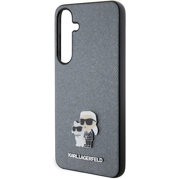 Karl Lagerfeld KLHCS24MPSAKCMPG S24+ S926 hardcase gray/gray Saffiano Karl &amp; Choupette Metal Pin_5