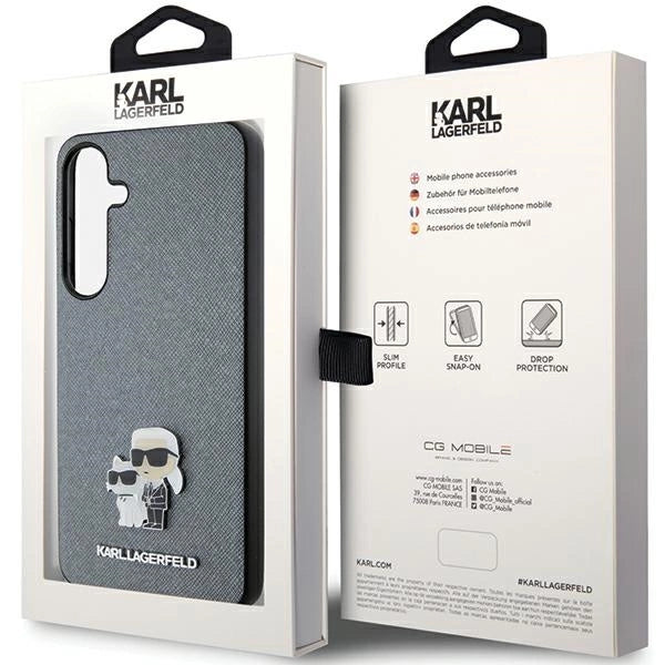 Karl Lagerfeld KLHCS24MPSAKCMPG S24+ S926 hardcase gray/gray Saffiano Karl &amp; Choupette Metal Pin_7