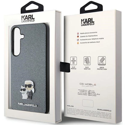 Karl Lagerfeld KLHCS24MPSAKCMPG S24+ S926 hardcase gray/gray Saffiano Karl &amp; Choupette Metal Pin_7