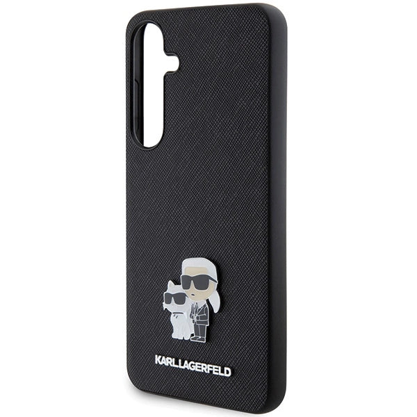 Karl Lagerfeld KLHCS24MPSAKCMPK S24+ S926 hardcase black/black Saffiano Karl &amp; Choupette Metal Pin_5