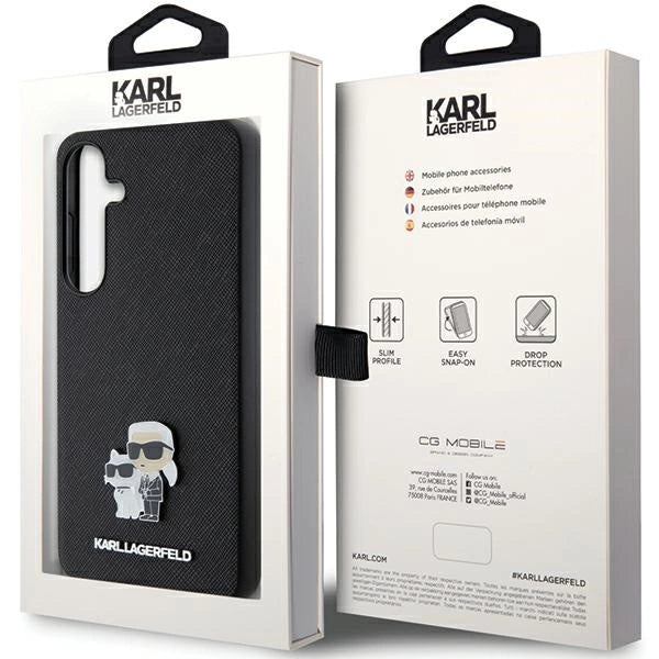 Karl Lagerfeld KLHCS24MPSAKCMPK S24+ S926 hardcase black/black Saffiano Karl &amp; Choupette Metal Pin_7