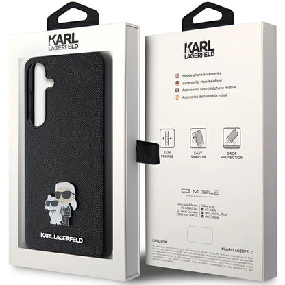 Karl Lagerfeld KLHCS24SPSAKCMPK S24 S921 hardcase black/black Saffiano Karl &amp; Choupette Metal Pin_7