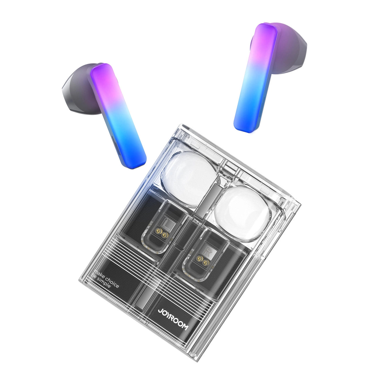 TWS Joyroom JR-TC1 IceLens Series wireless headphones with LED lights - black_0