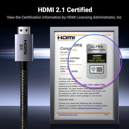 Ugreen HD171 25911 cable with HDMI 2.1 8K connectors certified 3 m - gray_4