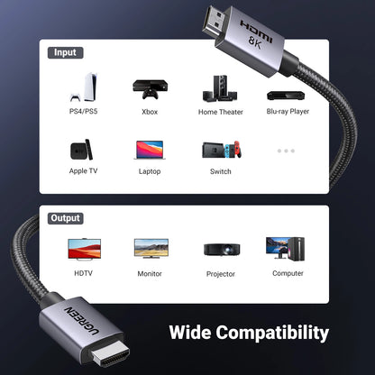 Ugreen HD171 25911 cable with HDMI 2.1 8K connectors certified 3 m - gray_8
