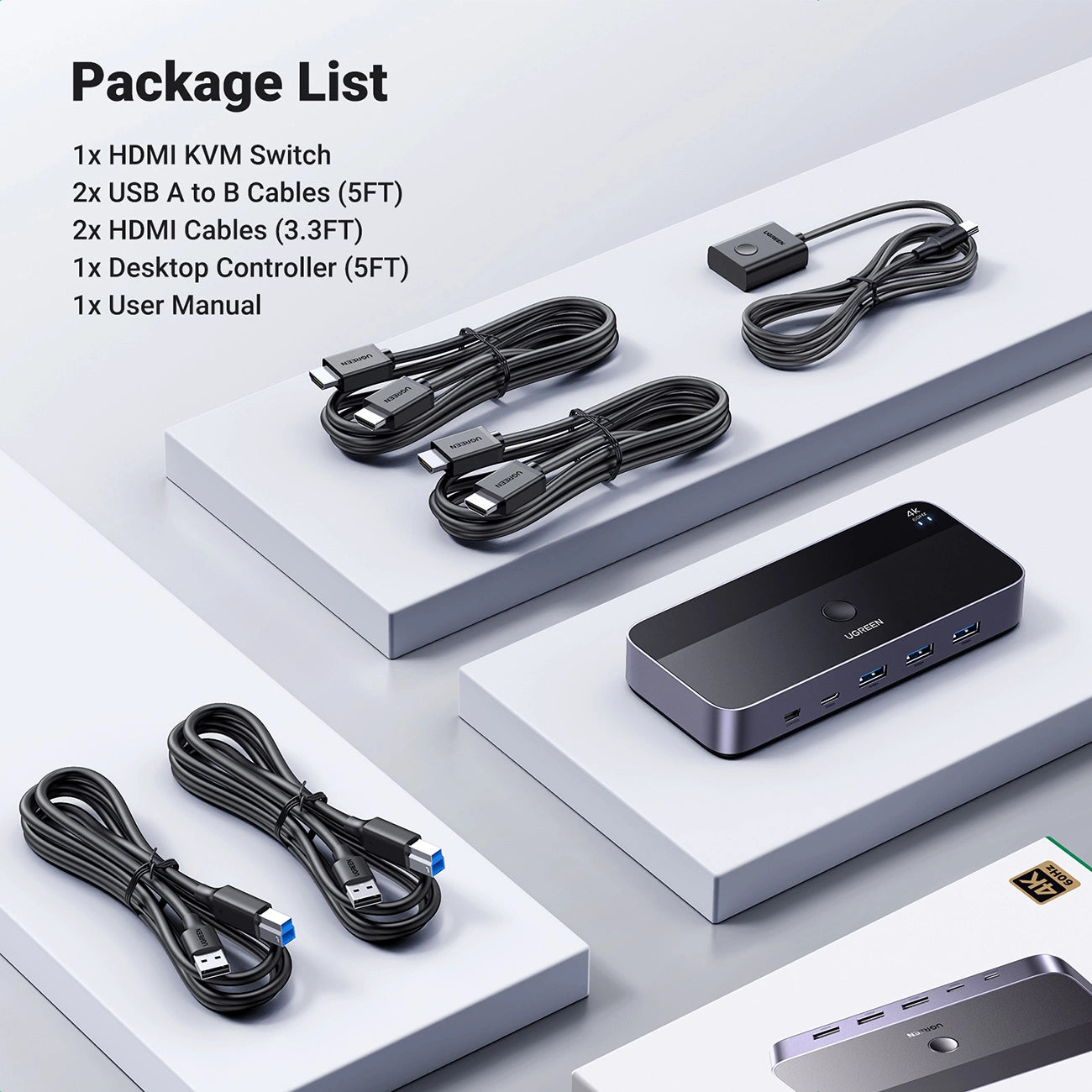 Ugreen CM664 HDMI switch 2in1 KVM switch - black_4