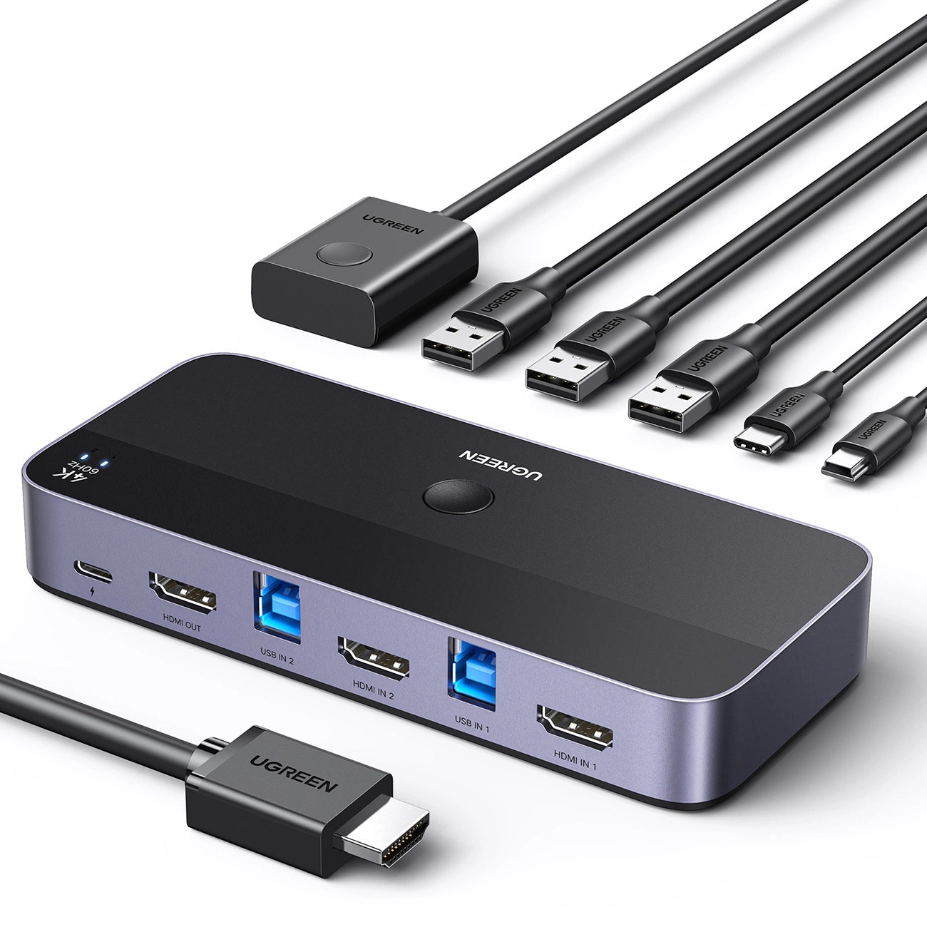 Ugreen CM664 HDMI switch 2in1 KVM switch - black_1