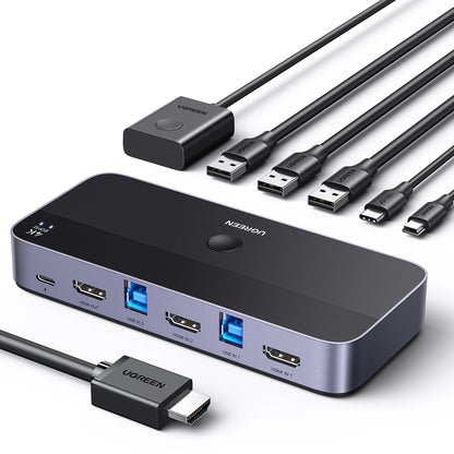 Ugreen CM664 HDMI switch 2in1 KVM switch - black_1