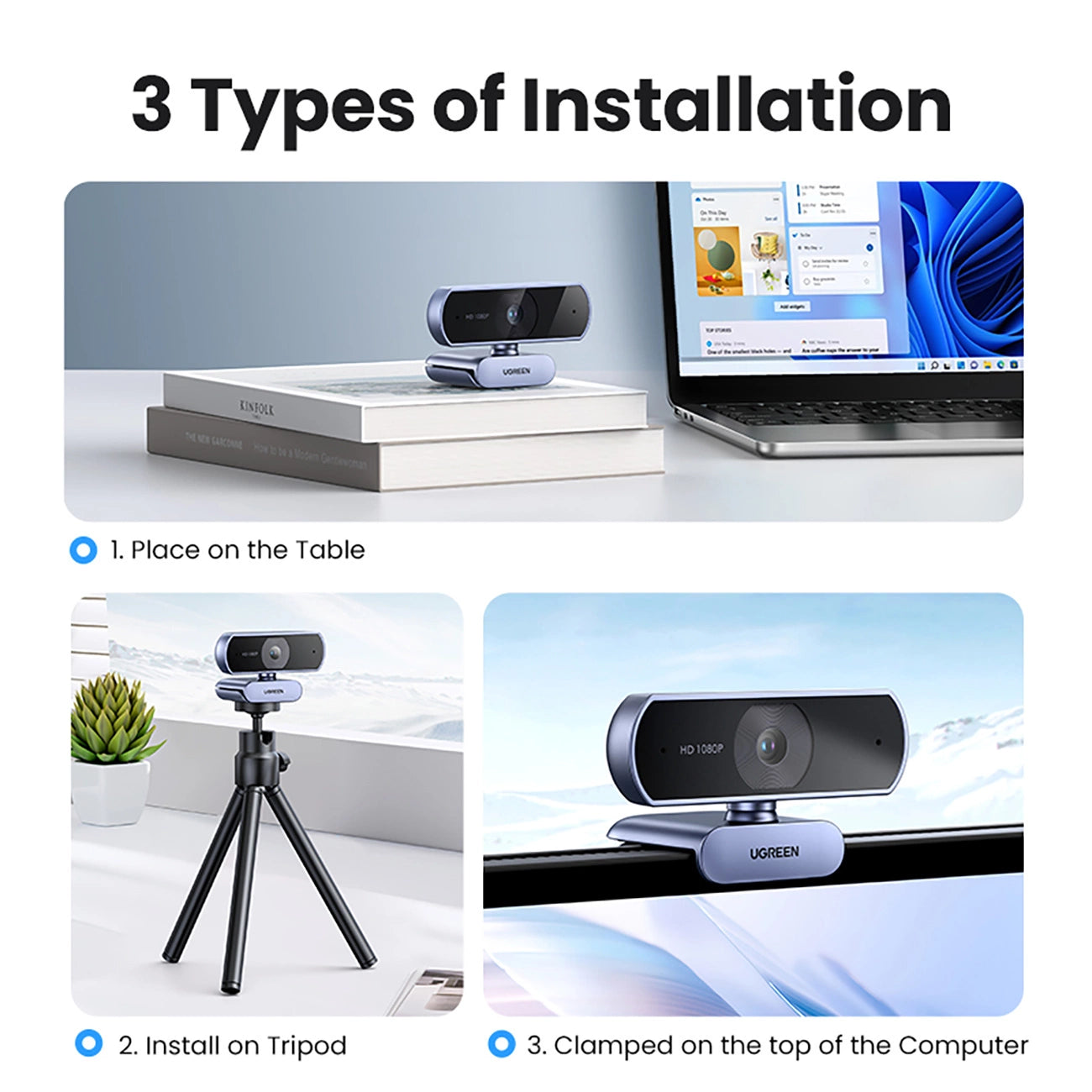 Ugreen CM678 USB HD Webcam - Gray_10