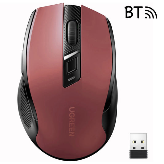 Ugreen MU006 wireless optical mouse USB 2.4GHz / Bluetooth 5.0 4000 DPI - red_0