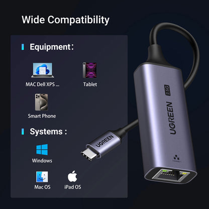 Ugreen CM648 USB-C to RJ45 Ethernet 2.5G adapter - gray_9