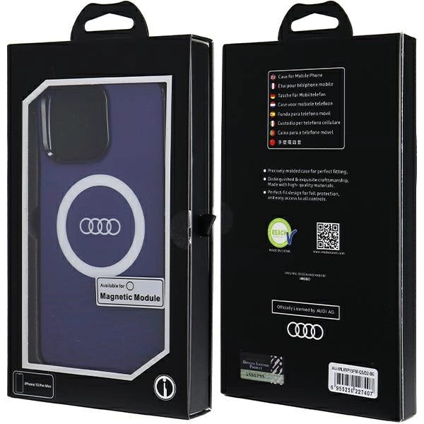 Audi IML Big Logo MagSafe case for iPhone 15 Pro Max - blue_6