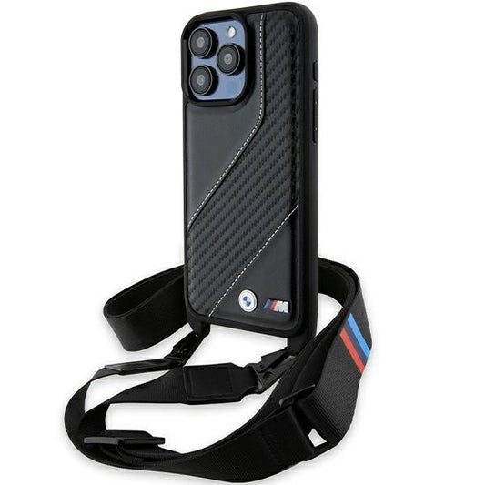 BMW M Edition Carbon Stripe &amp; Strap case for iPhone 15 Pro - black_0