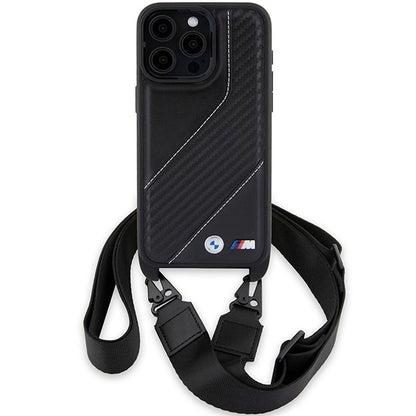 BMW M Edition Carbon Stripe &amp; Strap case for iPhone 15 Pro - black_1