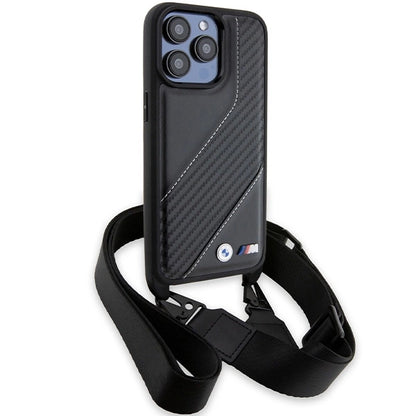 BMW M Edition Carbon Stripe &amp; Strap case for iPhone 15 Pro - black_2