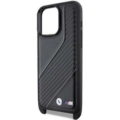 BMW M Edition Carbon Stripe &amp; Strap case for iPhone 15 Pro - black_4