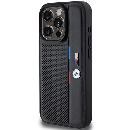 BMW Perforated Tricolor Line case for iPhone 15 Pro - black_1