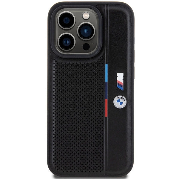 BMW Perforated Tricolor Line case for iPhone 15 Pro - black_2
