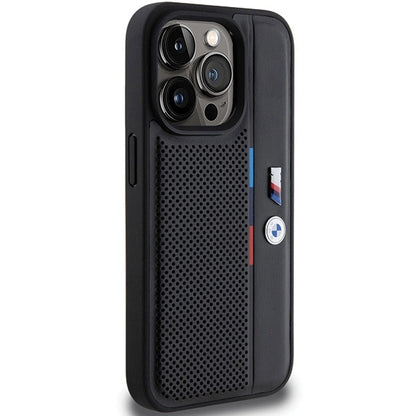 BMW Perforated Tricolor Line case for iPhone 15 Pro - black_3