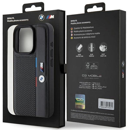 BMW Perforated Tricolor Line case for iPhone 15 Pro - black_7