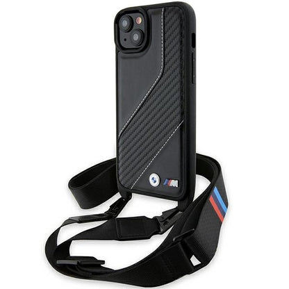 BMW M Edition Carbon Stripe &amp; Strap case for iPhone 15 Plus / 14 Plus - black_0