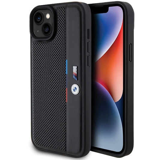 BMW Perforated Tricolor Line case for iPhone 15 Plus / 14 Plus - black_0