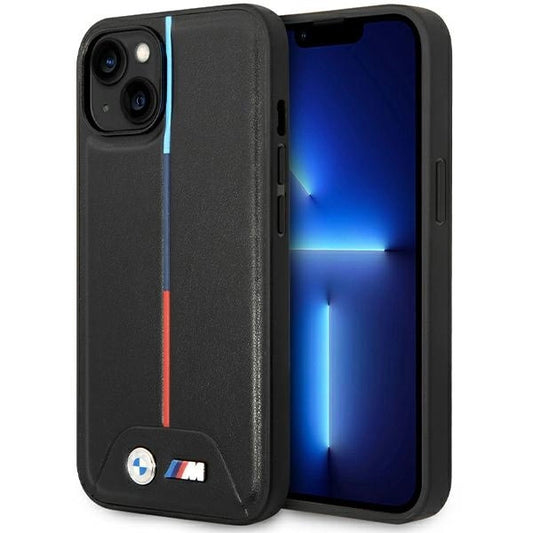 BMW M Quilted Tricolor case for iPhone 15 / 14 / 13 - black_0