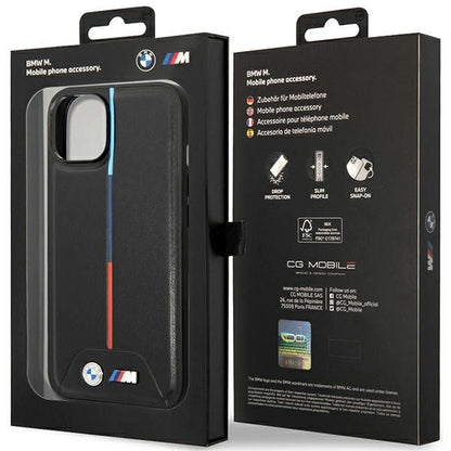 BMW M Quilted Tricolor case for iPhone 15 / 14 / 13 - black_7