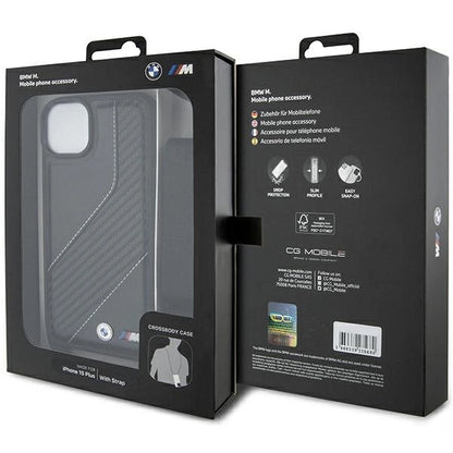 BMW M Edition Carbon Stripe &amp; Strap case for iPhone 15 / 14 / 13 - black_6
