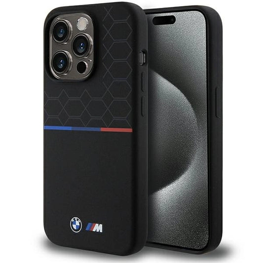 BMW M Silicone Pattern MagSafe case for iPhone 15 Pro - black_0