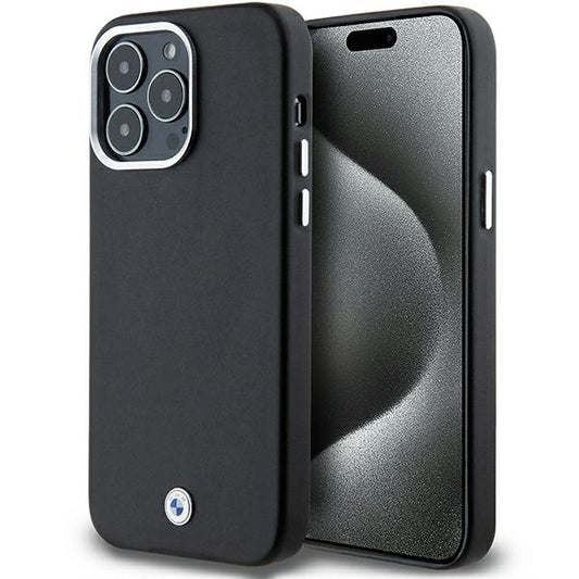 BMW Signature Wrapped Metal MagSafe case for iPhone 15 Pro Max - black_0