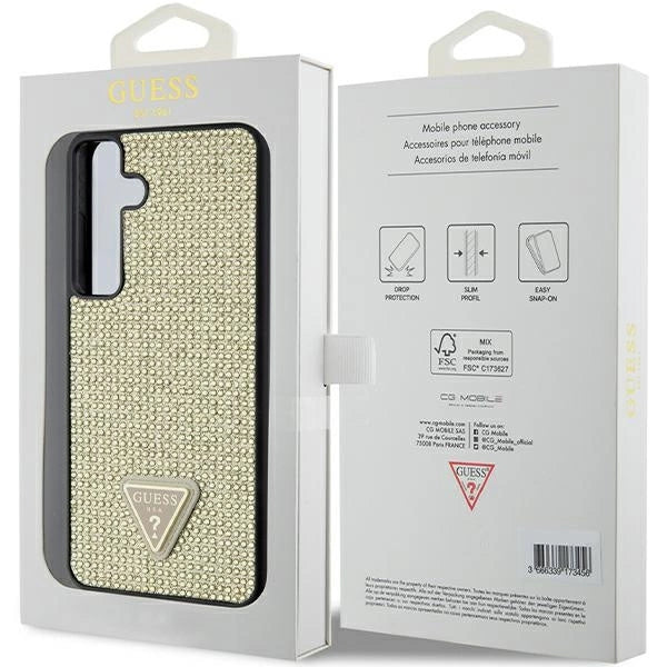 Guess Rhinestone Triangle case for Samsung Galaxy S24+ - gold_7